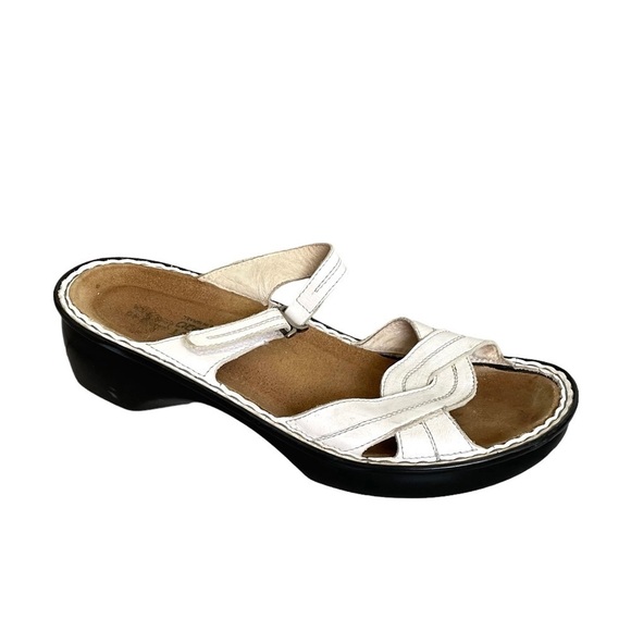 NAOT Leather Velcro Strap Sandals White 40 - Picture 3 of 12
